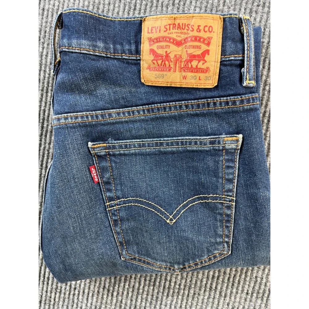 Levi's‎ Mens Loose Straight 569 Jeans 30x30 Actual 32X30 Blue Denim Relaxed Fit